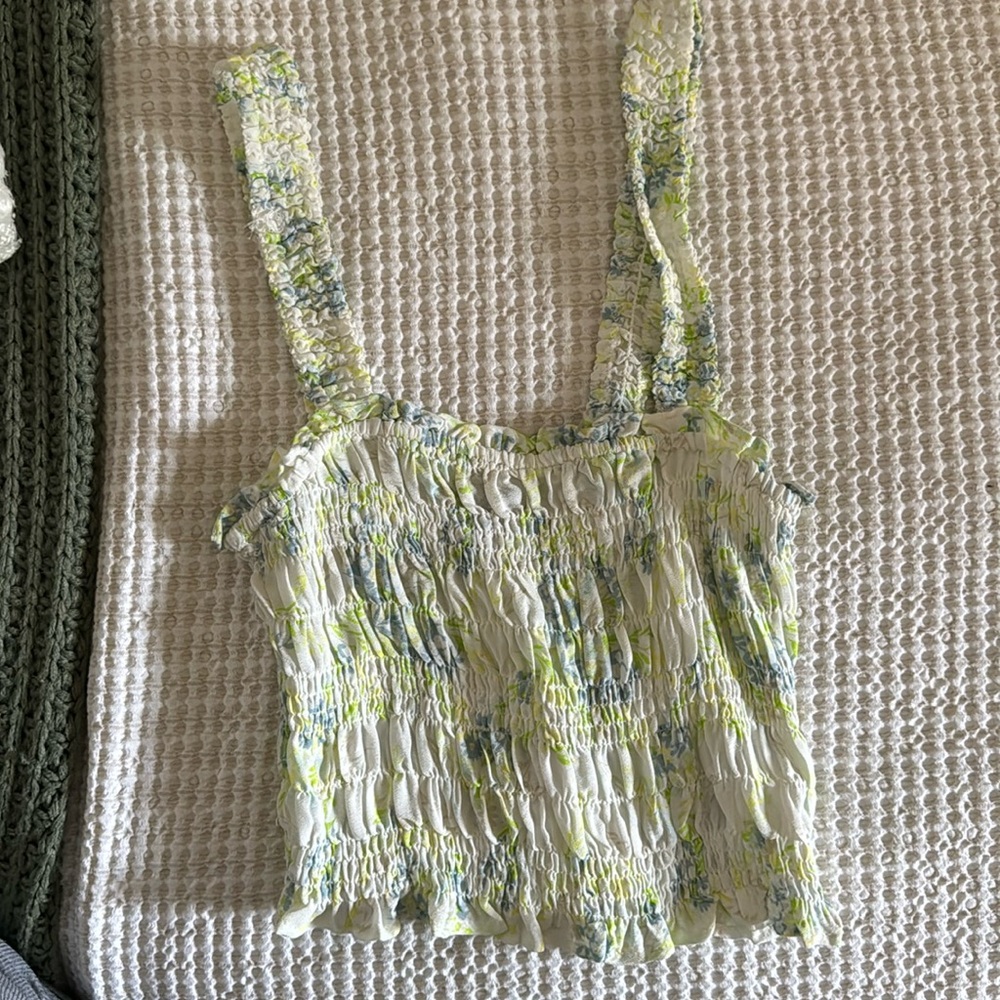 Cropped ruched tank top NWT